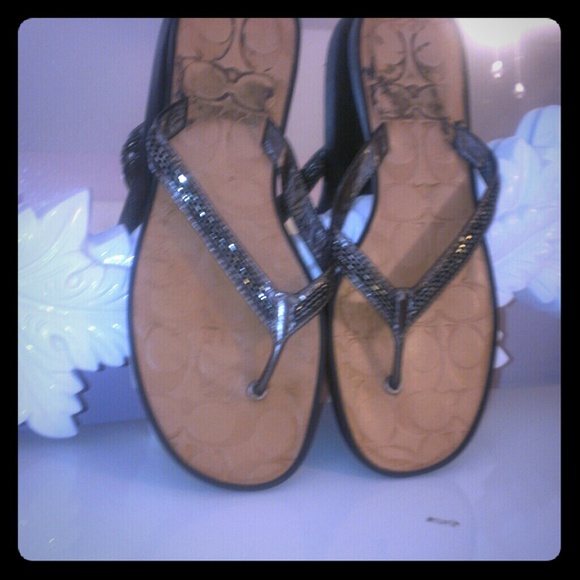 Beaded coach sandals