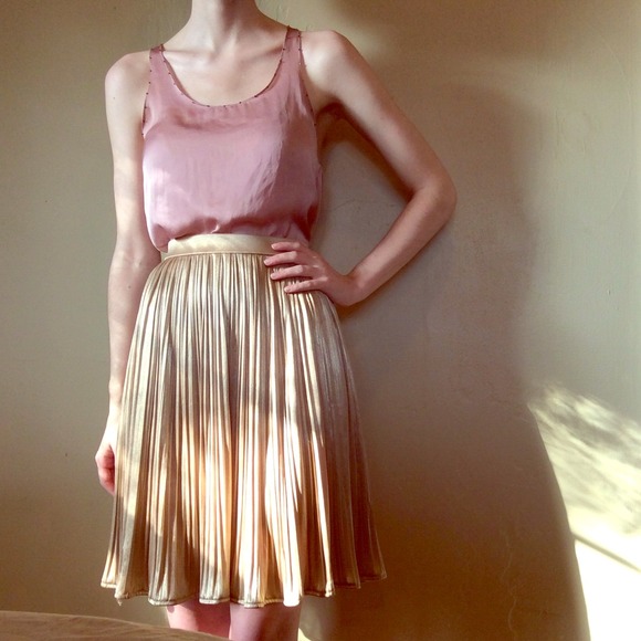 Gold Pleated Skirt