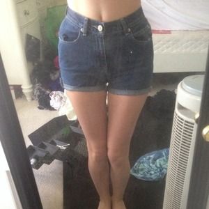 High waisted jean shorts