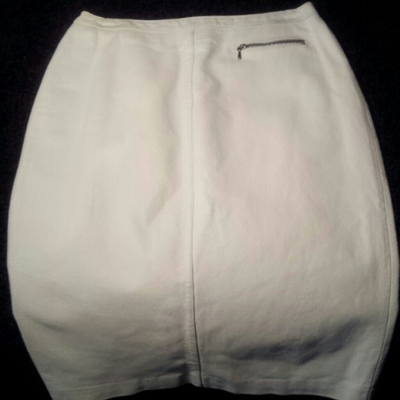 White leather lined skirt