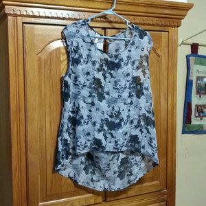 Black & white floral print tank top