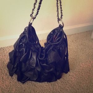 *Reserved* Black Ruffle Adrienne Vittadini Handbag