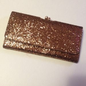 Copper sequin wallet