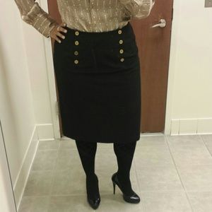 SOLD! Ralph Lauren sailor style black pencil skirt