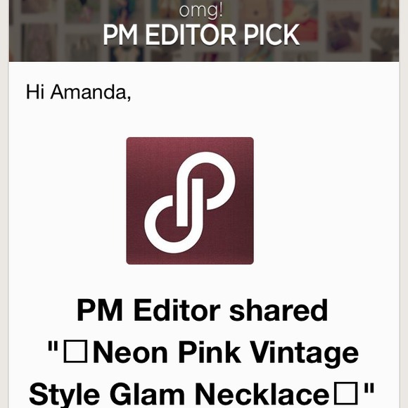 🌺SOLD Neon Pink Vintage Style Glam Necklace🌺 - Picture 4 of 4