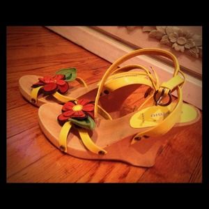 Flower Wood Platform Wedges
