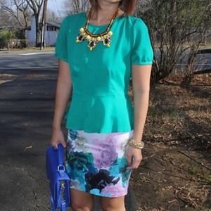 Pins & Needles Silk Peplum Top