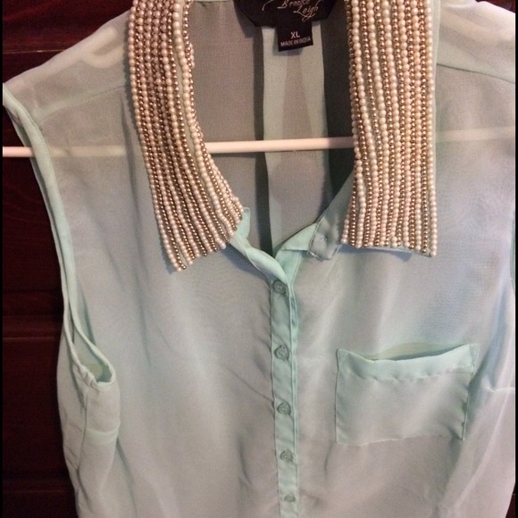 Chiffon blouse mint color