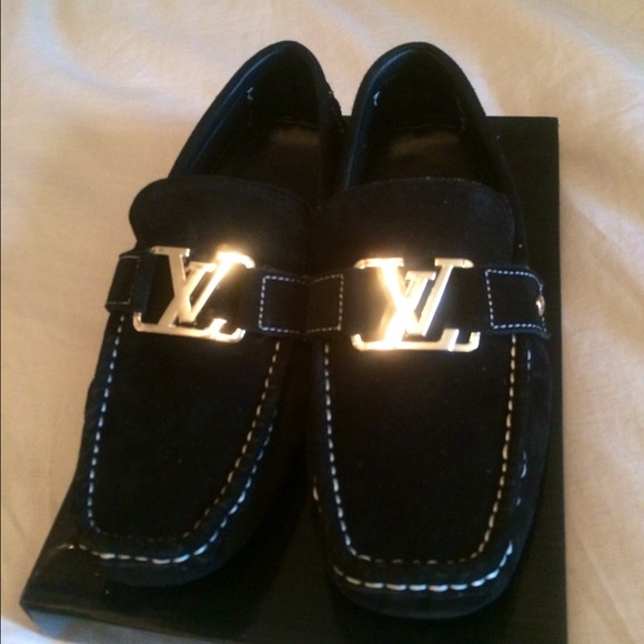 LOUIS VUITTON BLK MONTE CARLO DRIVER LOAFERS