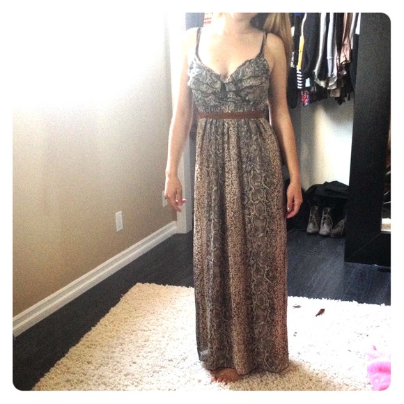 Snake Skin Printed Maxi Dress