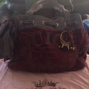 Juicy Couture maroon velour handbag