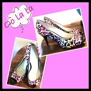 Nine West Cheetah multicolor heels