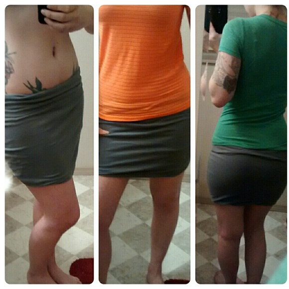 SOLD** Gray Miniskirt with Fold Over Waist Wet