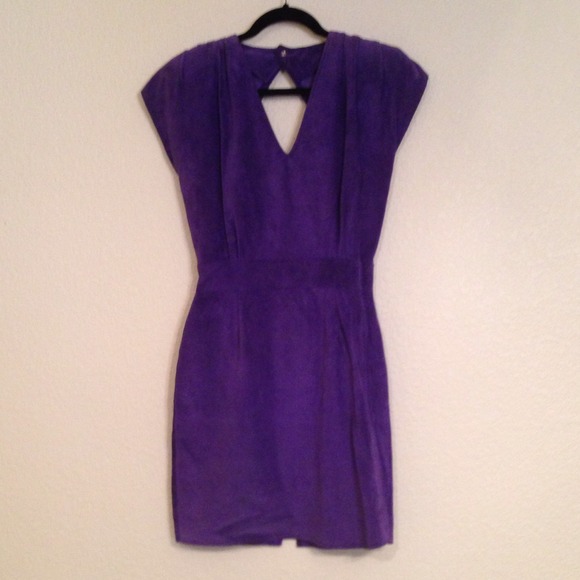 Vintage Bin Bin Purple Leather Suede Dress