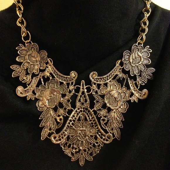 Gold-Tone Lace Necklace