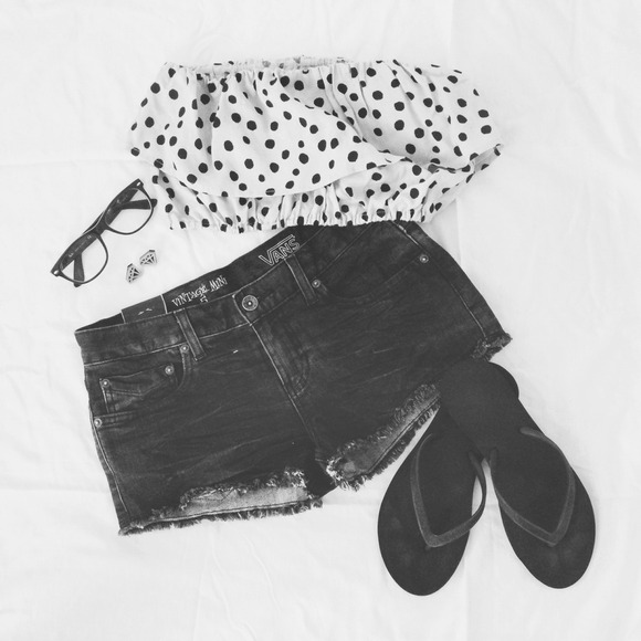 Vintage VANS mini cutoff shorts in black