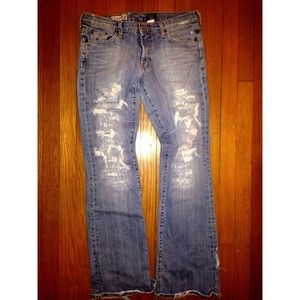 Red Engine Vintage Destroyed Bootcut Jeans