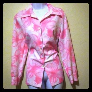 Floral pink button up