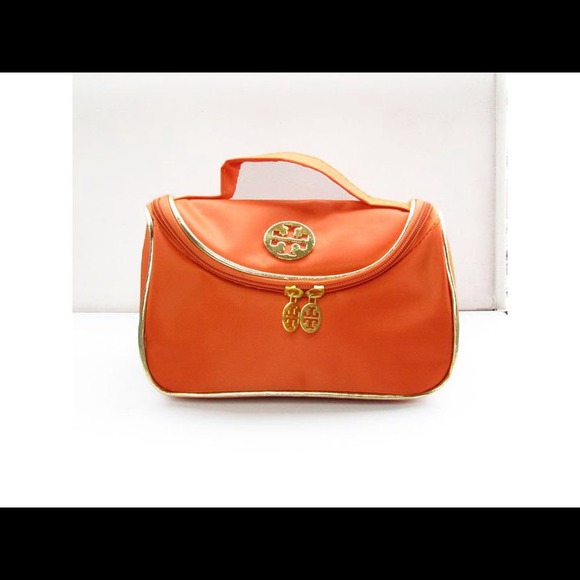 Orange cosmetic bag
