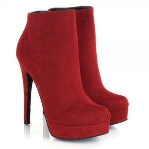 Chinese Laundry Red Suede Booties