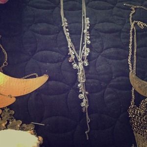 Silver long necklace