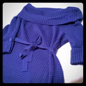 Royal Blue Knit Sweater Dress