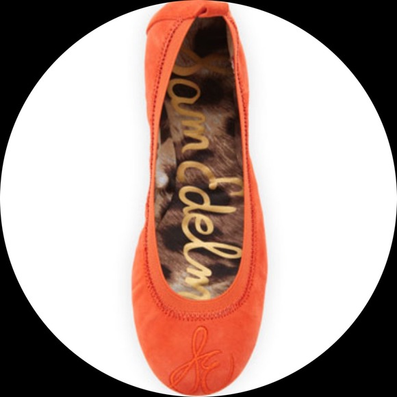 NEW Sam Edelman Orange Suede Leather Shoes Sz 10