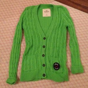Hollister Lime Green Cardigan NWOT