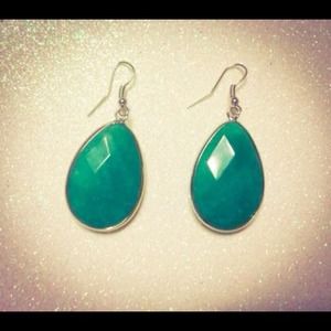Green and Silver Earrings