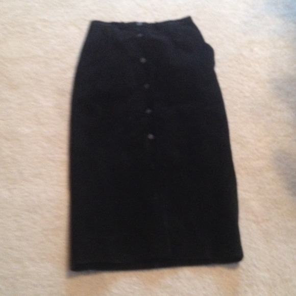 Black suede skirt