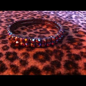 Red rhinestoned bracelet