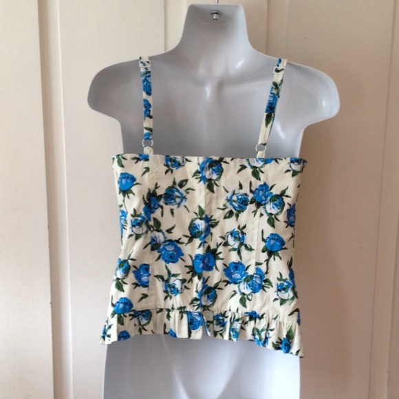 ❤️ SOLD ON VINTED ❤️ Blue Rose Bustier - Picture 3 of 4