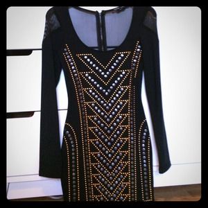 Gorgeous sexy black mini dress with amazing detail