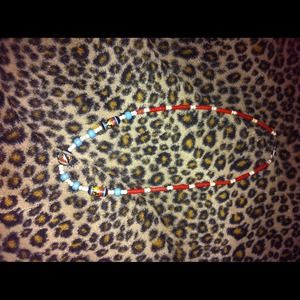 Wooden tribal beaded necklace