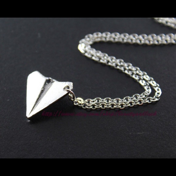 Paper airplane necklace