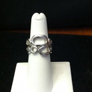 Lia Sophia silver ring with a retro style