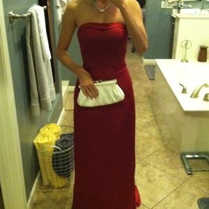 Red ball gown