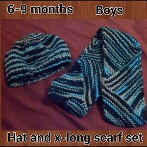 Knitted hat and scarf