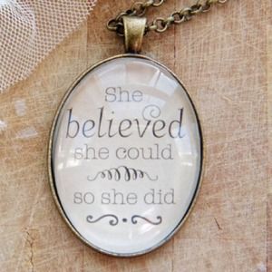 Handmade brass oval pendant necklace