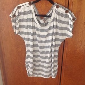 Black/White Striped sweater blouse