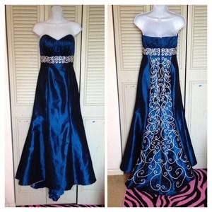 Cinderella Divine long dress and scarf size  8 100% polyester