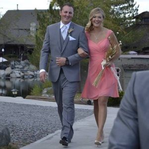 David's bridal coral cocktail dress