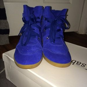 ON HOLD Royal blue wedge sneaker
