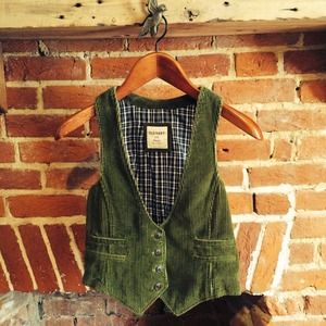 Deep green corduroy vest