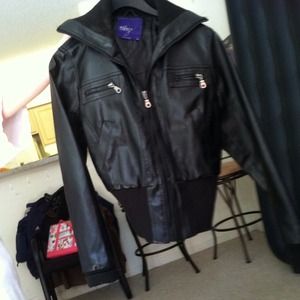 A Miley Cyrus black leather jacket