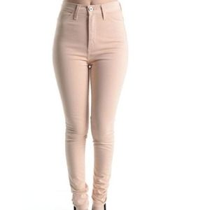 Nude high waist jeans