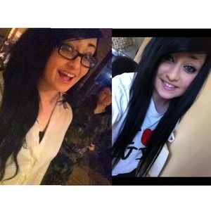 Set of 6, 22" black real hair extensions