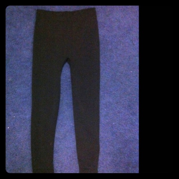 Black Fleece Lined Leggings - Picture 1 of 4