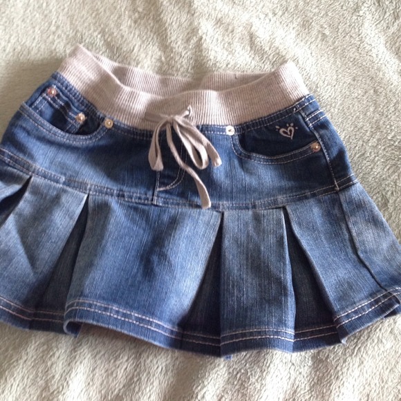 girls denim ruffle skirt