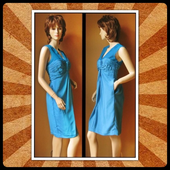 Phillip Lim Teal sleeveless Silk knee length dress - Picture 2 of 4